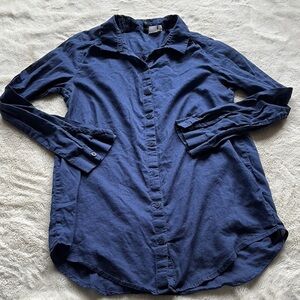 Divided Blue 100% Cotton Button Down Long Sleeve